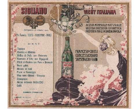 Un menu del 1906