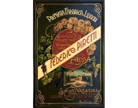 Marchio storico della ditta Piretti associato al liquore Vallaspra