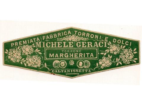 Etichetta in carta per torrone "Margherita"