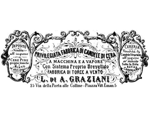 Primo logo della cereria sicuramente successivo al 1865 e precedente al 1935