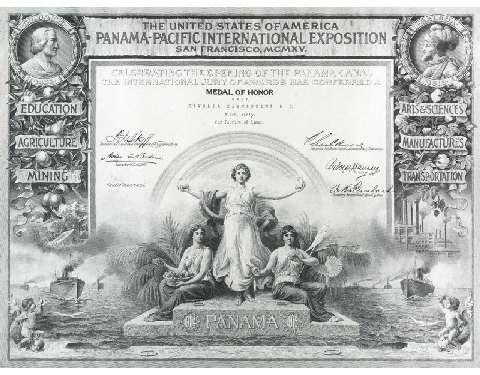 Riconoscimento conferito all'impresa nel 1915 a San Francisco.