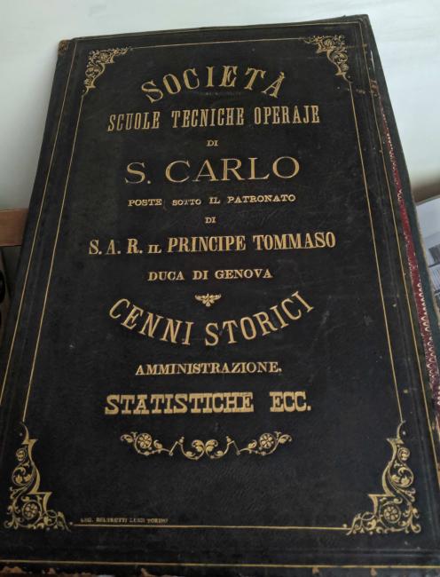 Copertina registro storico della Scuola, dall'anno scolastico 1849-50 all’anno scolastico 1874-75