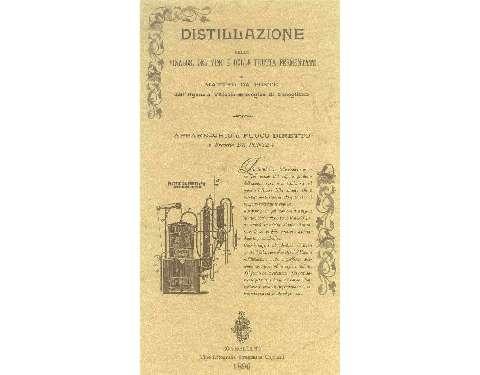 Illustrazione di un apparecchio a fuoco diretto per la distillazione brevettato da Matteo Da Ponte, 1896