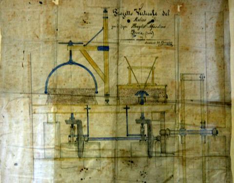 Antico progetto per la costruzione di un mulino realizzato il 27 novembre 1897