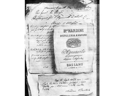 Etichetta storica della grappa Nardini