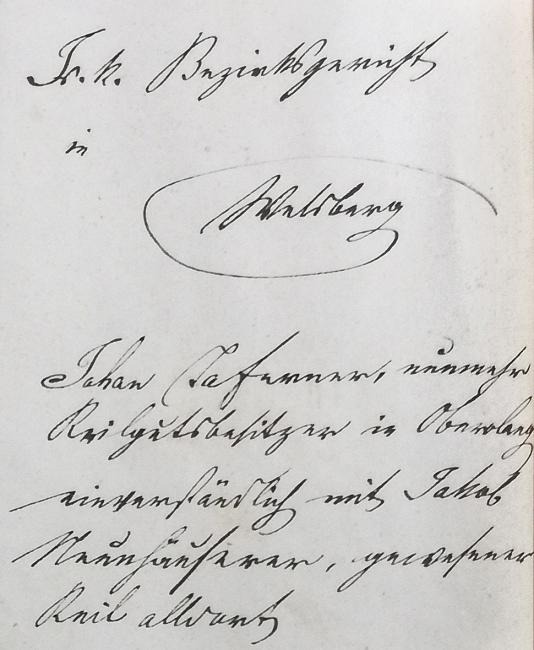 Dal contratto di acquisto del 10 maggio 1873 presso il tribunale distrettuale di Welsberg "Johann Taferner, ora proprietario della tenuta di cunei a Oberolang, di comune accordo con Jakob Neunhauserer,..... 