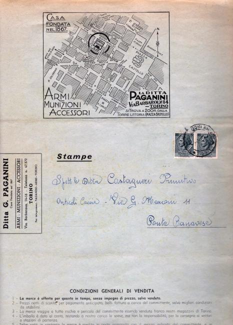 Cartolina con indicazioni stradali, 1955