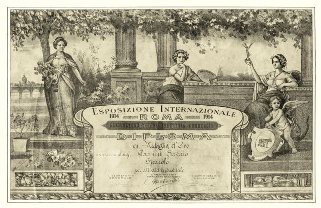 Medaglia d’oro conferita a Saverio Passini, 1914