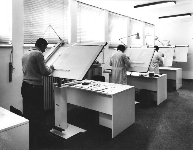 Ufficio tecnico prodotti elettromeccanici, anni Settanta