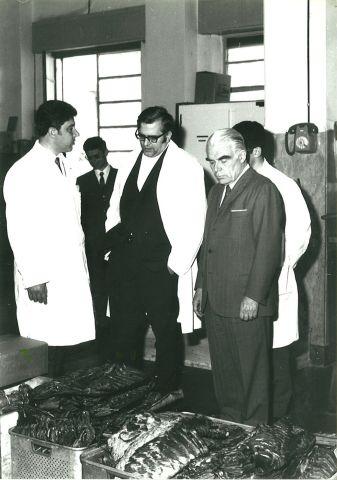 Aldo Levoni (a destra) con a fianco il figlio Paolo, anni Sessanta