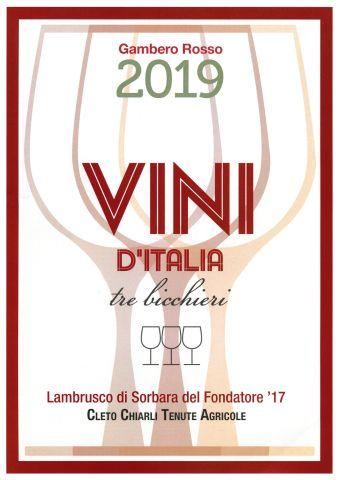 Diploma "Gambero Rosso", 2019