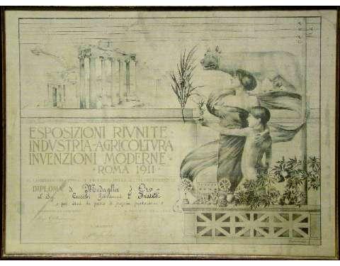 Diploma di medaglia d'oro, 1911