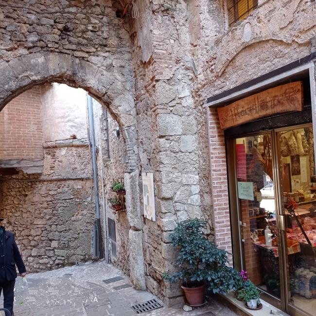 L'ingresso della macelleria a fianco della Porta Vecchia 