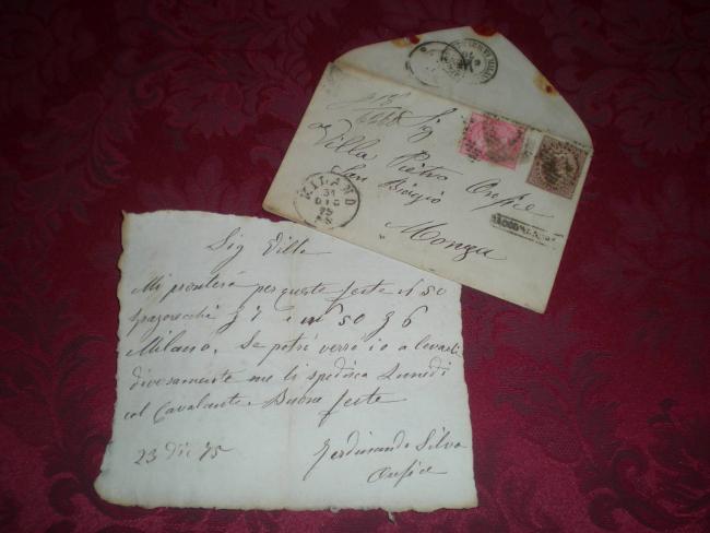 Ordine di dettagliante orefice in Milano Ferdinando Silva a Pietro Villa da spedirsi tramite cavallante linea Monza-Milano