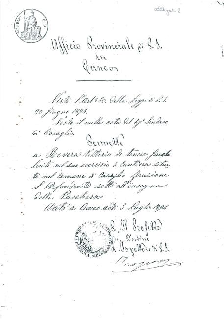 Permesso d'esercizio del 1894