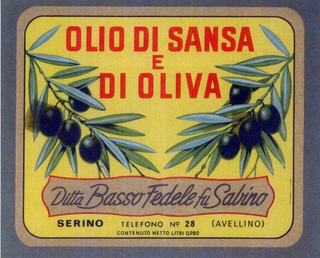 Prima etichetta della Ditta Basso Fedele fu Sabino (1960)