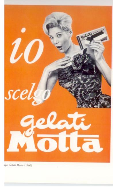 Pubblicità storica gelati Motta,1960