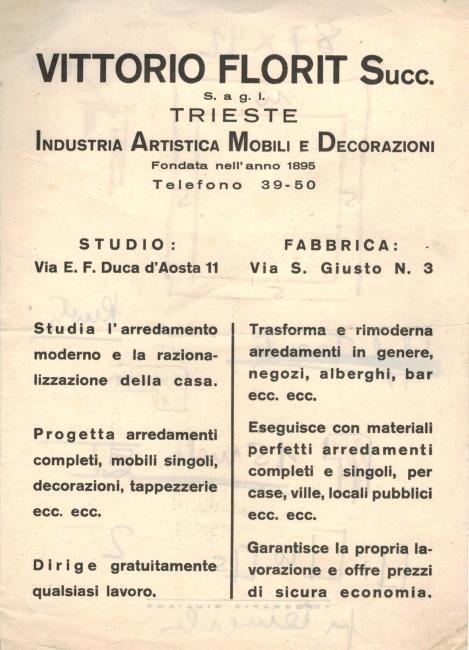 Pubblicità Florit per la Fiera di Trieste del 1948