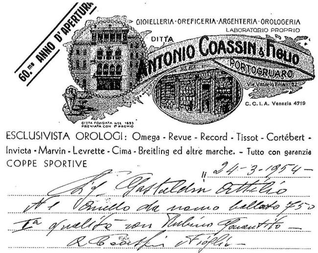 Ricevuta del 1954