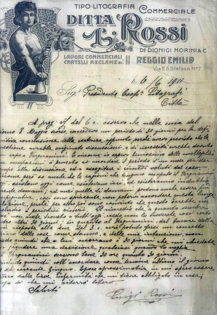Lettera su carta intestata, 1911 