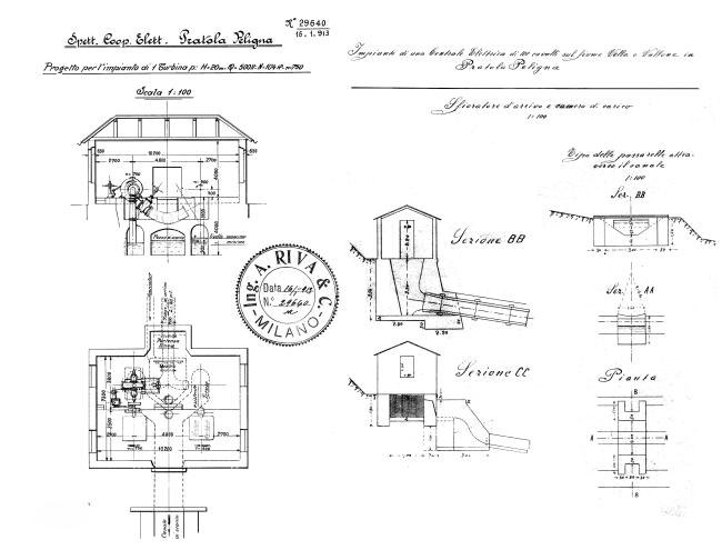 Progetto di ristrutturazione Officina idroelettrica, 1913