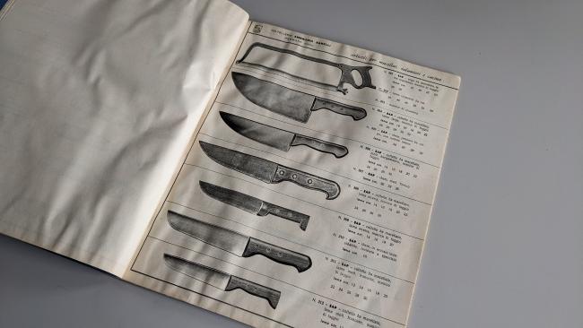Una pagina tratta dal primo catalogo dell’impresa, anni Cinquanta