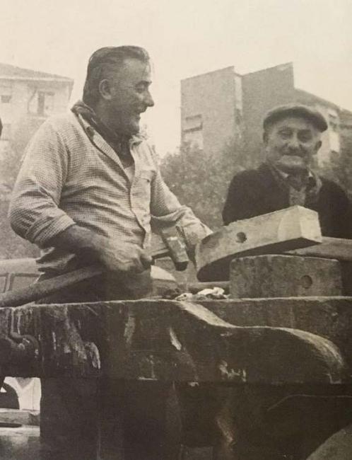 Carlo Faussone con il padre Federico, anni Cinquanta