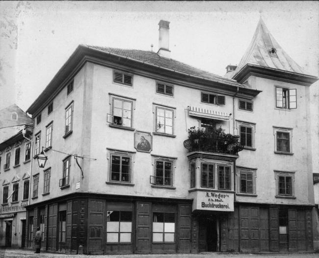 La sede della tipografia a Bressanone, anni Venti del Novecento