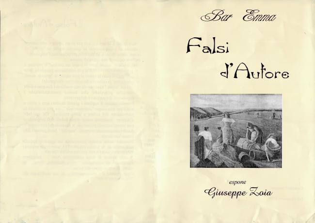 Manifesto di presentazione di una mostra nei locali del bar