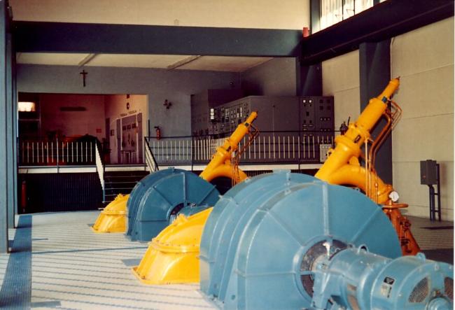La sala macchina della Centrale Palvico 71, anni Settanta