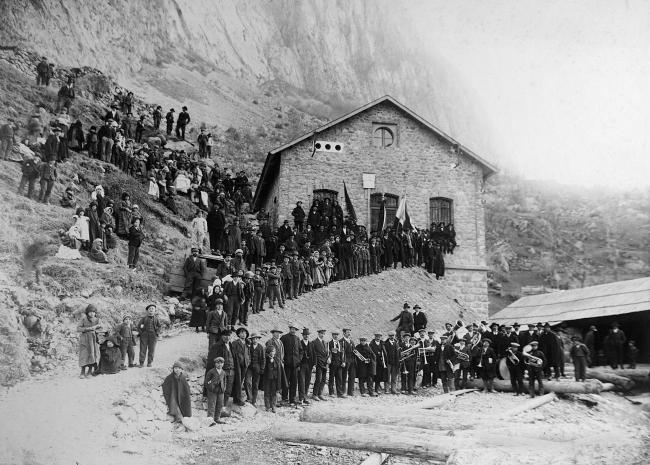 L’inaugurazione dell’impianto di produzione del Fontanone, 1913