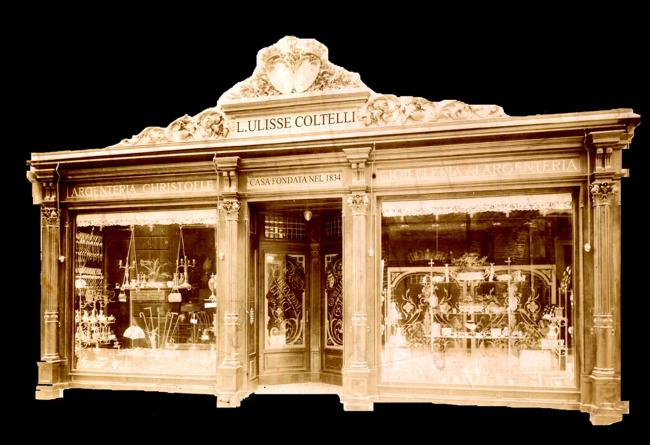 Il negozio di via Spaderie, fine Ottocento