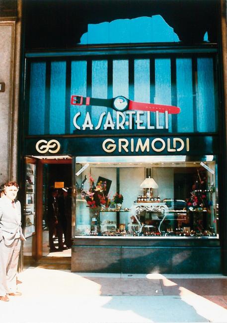 La vetrina della gioielleria negli anni Ottanta