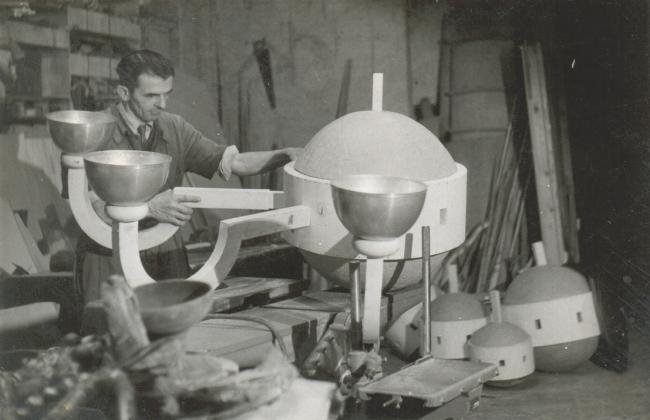 Il reparto di falegnameria negli anni Cinquanta 