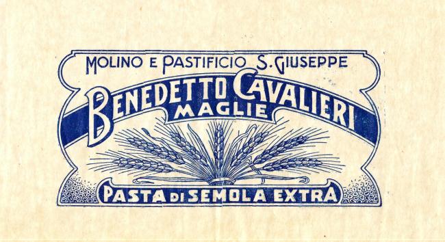 PASTA 'BENEDETTO CAVALIERI', Confezione 500 gr., 1918