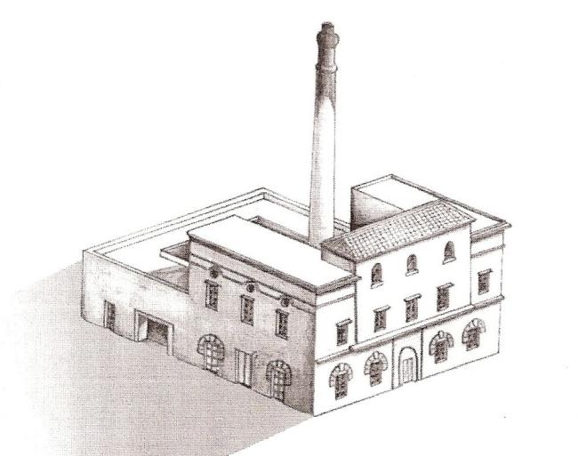 Lo stabilimento in una riproduzione d'epoca 
