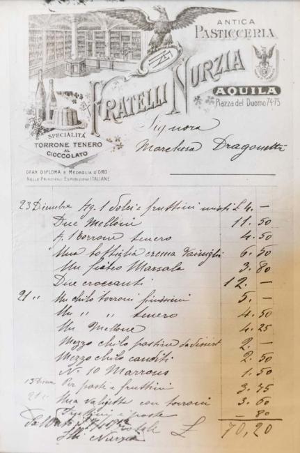 Fattura, primi anni del Novecento