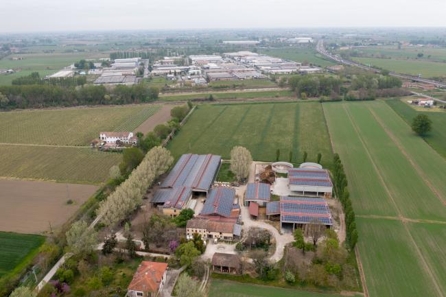 Veduta aerea dell'azienda agricola